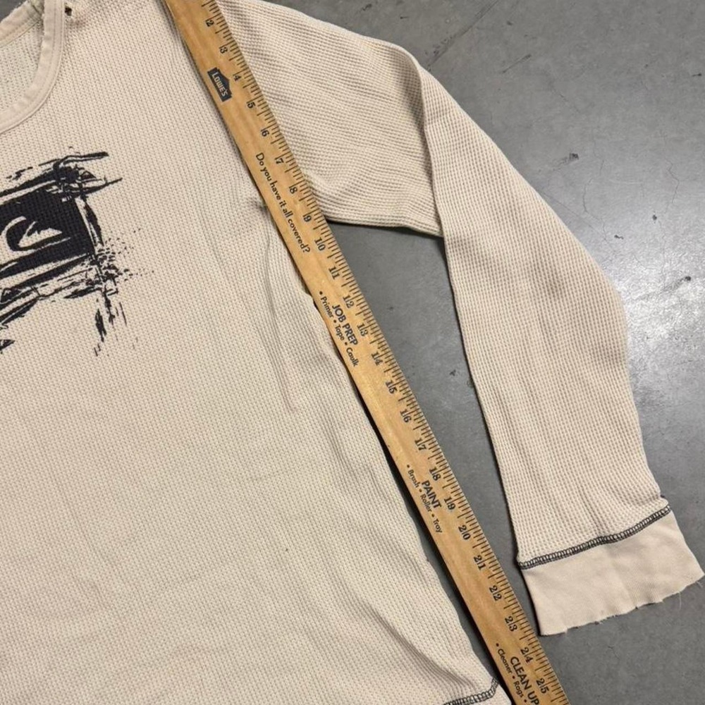 Crazy Vintage 2000's Distressed QuikSilver Surf Thermal Long Sleeve - Picture 8 of 8
